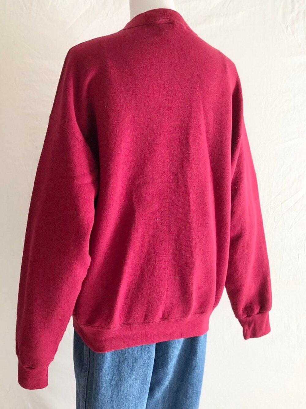 India Ink Vintage 90s Autumn Leaf Burgundy Sweatshirt Size OS - Picture 5 of 8